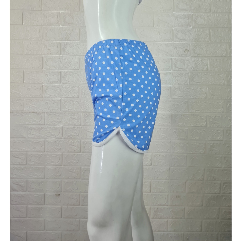 Summer Pants Celana Pendek Wanita - Blue Polkadot Fit to S