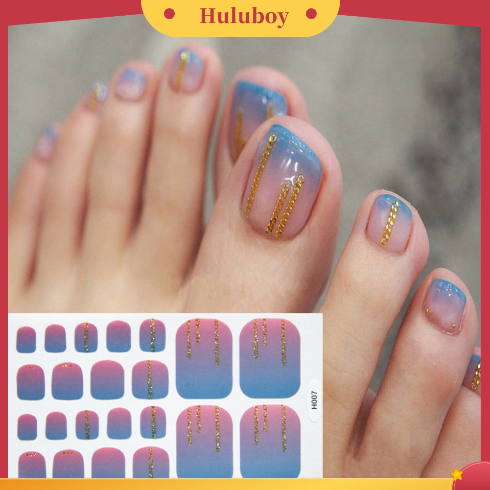 Huluboy Huluboy♡ Stiker Kuku Kaki Motif Hati / Bulan / Daun Tahan Air