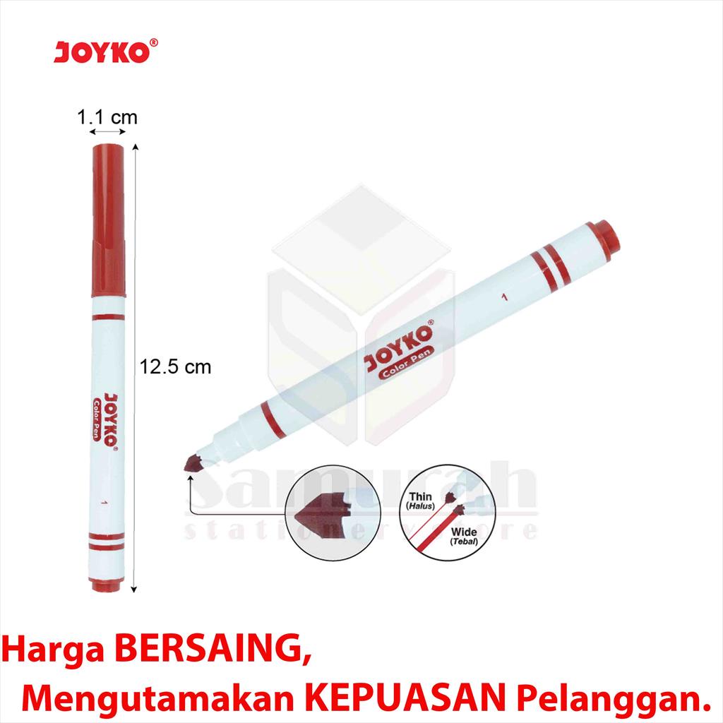 Spidol Set Joyko 12 Warna CLP 04 Bis Di cuci/ Color Pen CLP-04 Hard Case 12 Colors Washable - For Coloring