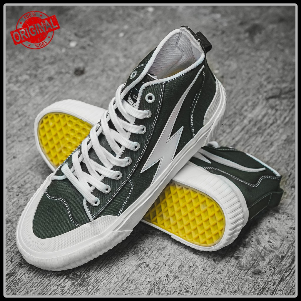 HOMSKIN ZEUS 2.0 GREEN ARMY HIGH | SEPATU LOCAL | HOMSKIN ORIGINAL