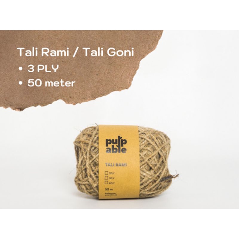 

Tali rami / tali goni / hemp rope 3 Ply - 50 meter - Pulpable