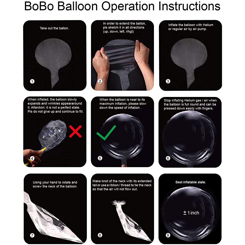 BOBO BALON PVC 12/18/24/36 INCH BALON TRANSPARAN BALON LED BALON LAMPU TUMBLR BALON MURAH