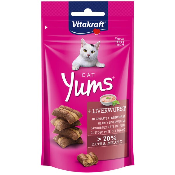 Vitakraft Cat Yums Liver Sausage Makanan Kucing Snack Treats MSC 40gr