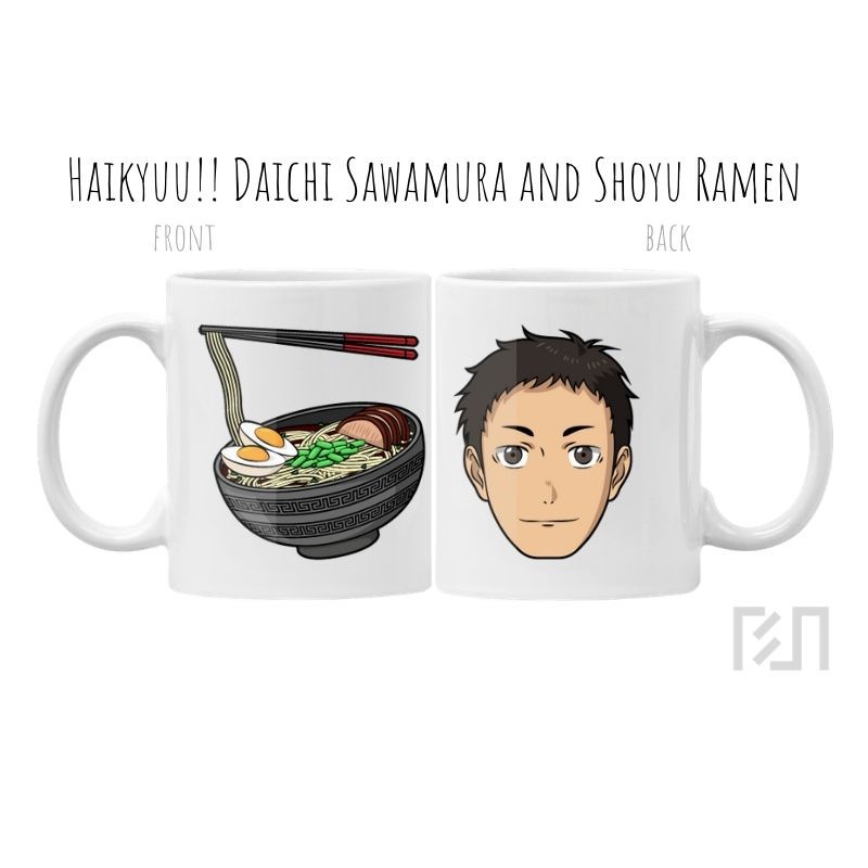 Mug Haikyuu Daichi Sawamura and Shoyu Ramen Icon
