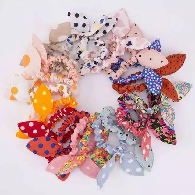 KARET RAMBUT CHIBI/IKAT RAMBUT WANITA KOREA/KUNCIR RAMBUT BUNNY-3