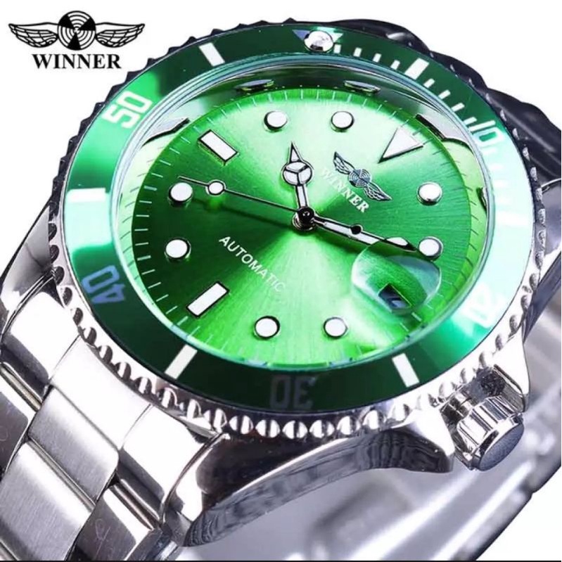 Jam Tangan Mekanik Automatic Winner Submariner Hulk Original