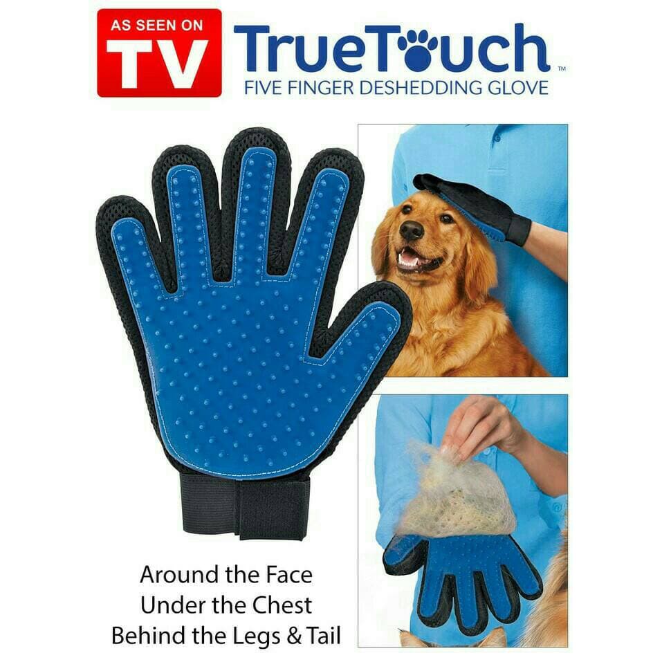 True Touch Sarung Tangan Pijat Grooming Bulu Anjing Kucing