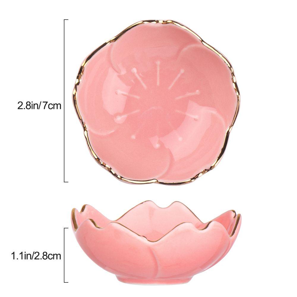 Preva Piring Keramik Piring Mini Cherry Blossom Trinket Plate Peralatan Makan Mangkok Saus Piring Cuka Piring Keramik Piring Bumbu