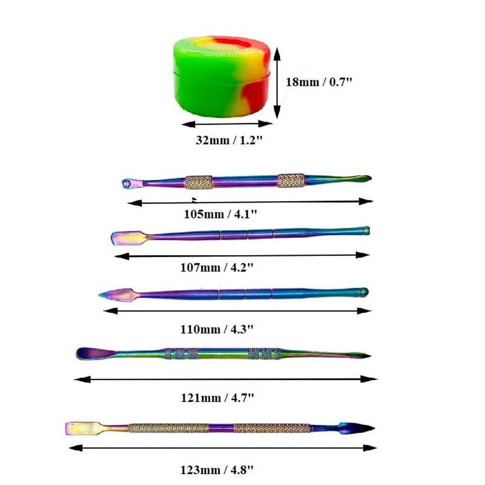 Nickolas1 Alat Ukir Lilin Portable Warna Pelangi Pelindung Metal Case Scraper Dengan Wadah Silikon Carver Handcraft Tool Kit