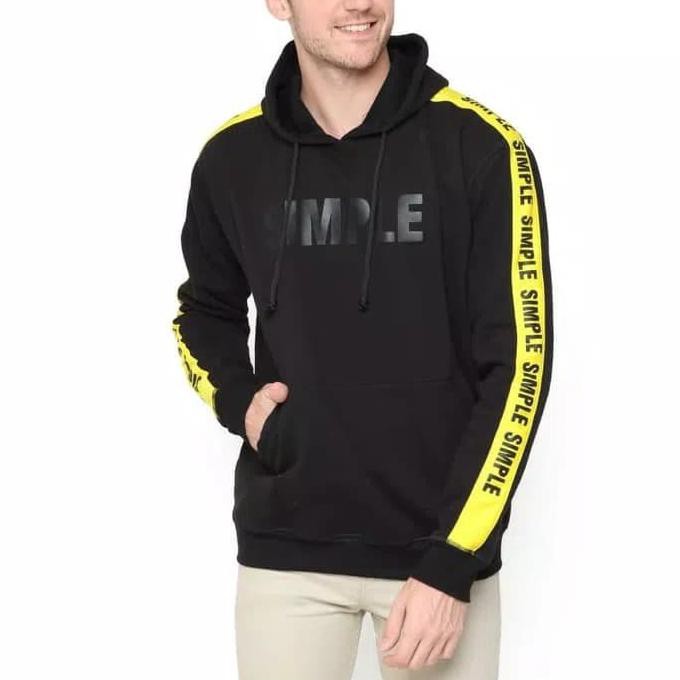Jaket Hoodie Pria Simple Jaket Sweater Cowok Outdoor Distro Premium - Kuning