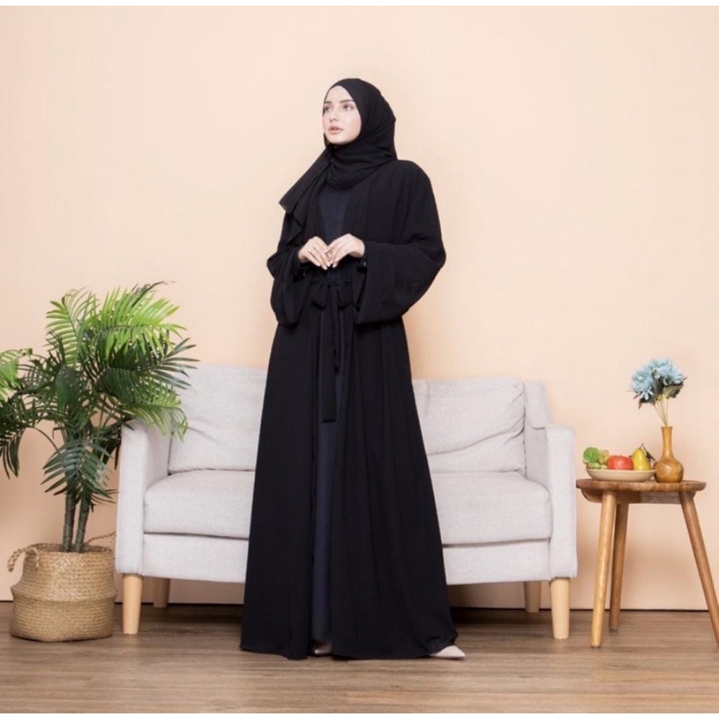 Abaya turki salamah 2IN1 inner plus outer  terbaru kekinian // allsize bahan ceruty babydoll (7)