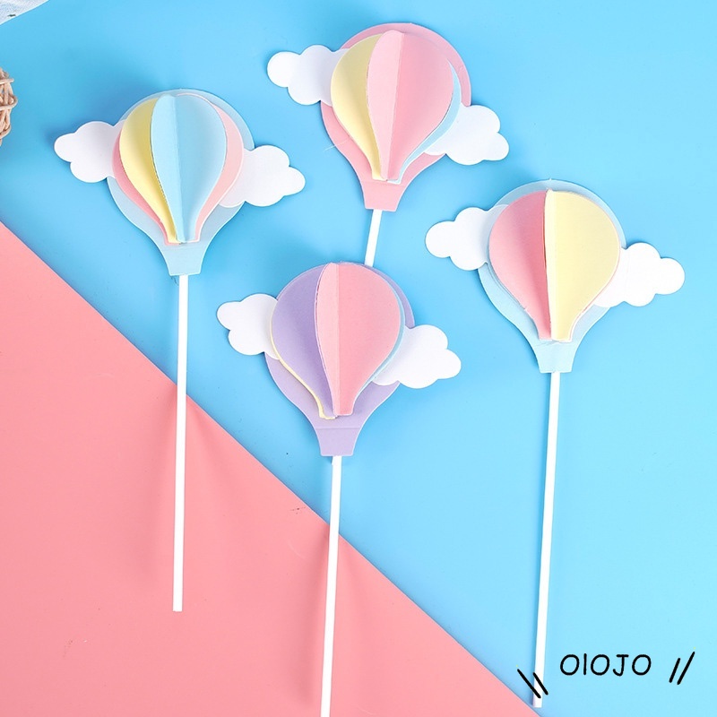 Rainbow Cloud Balon Kue Topper Anak-anak Pesta Ulang Tahun Kue Tahun Pernikahan Dekorasi Perlengkapan - ol