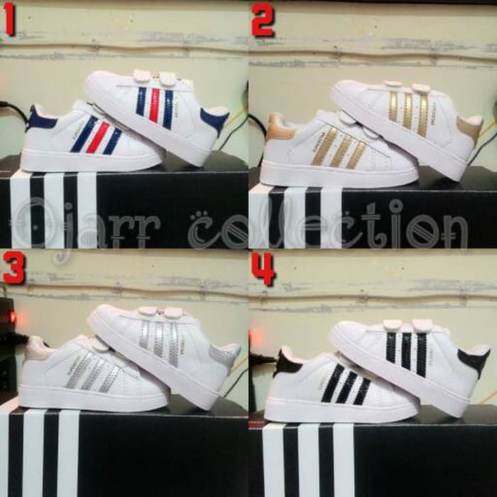 (T) TERLARIS Sepatu Adidas Superstar Anak Cewek Cowok Laki Perempuan 2 3 4 5 Tahun