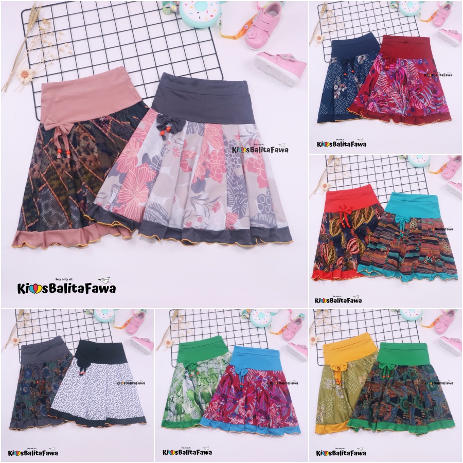 Rok Pita Amanda uk. 7-9 Tahun / Rok Anak Perempuan Motif Rempel Bawahan Cewek Batik