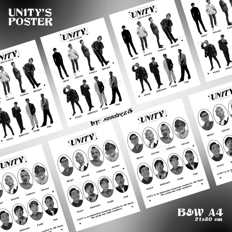 [SALE] UN1TY UNOFFICIAL POSTER B&W A4
