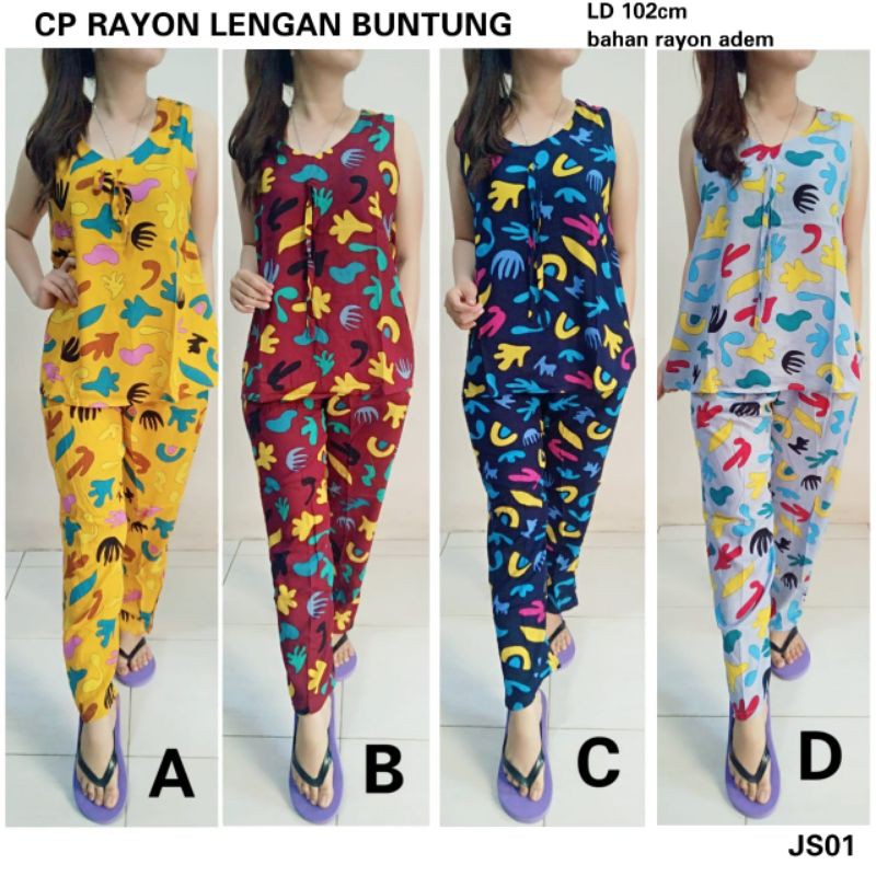BATIK INDRA CP LENGAN BUNTUNG/BAJU TIDUR KEKINIAN/BAJU TIDUR SANTAI