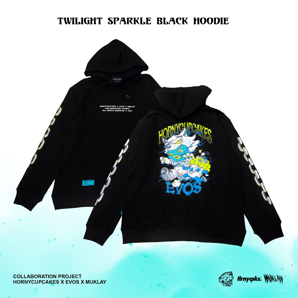 Hornycupcakes X Evos X Muklay - Twilight Sparkle Black Hoodie