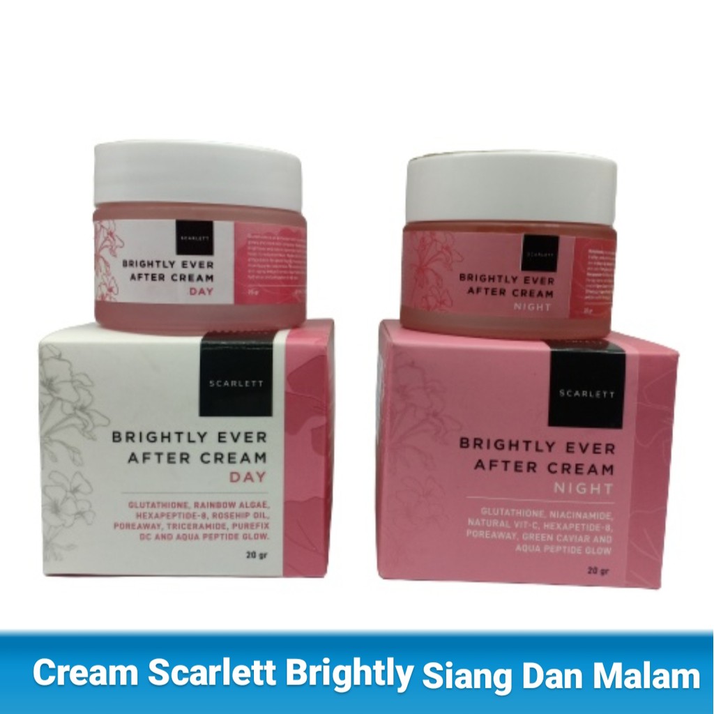 Paket 3in1 Cream Scarlett Brightly Original Crem Mlm Siang Dan Serum