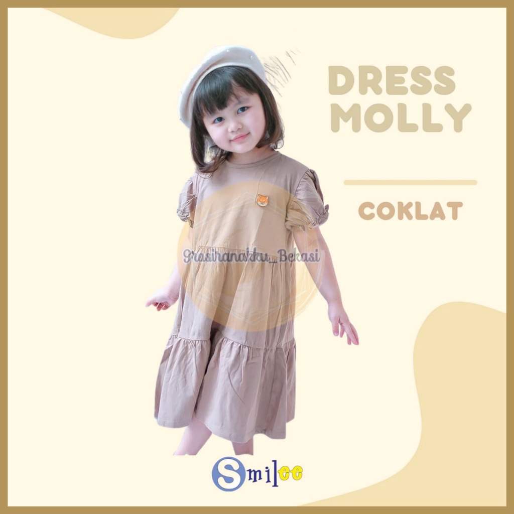 Dress Anak Smilee Molly Warna Coklat Size 1-5Tahun