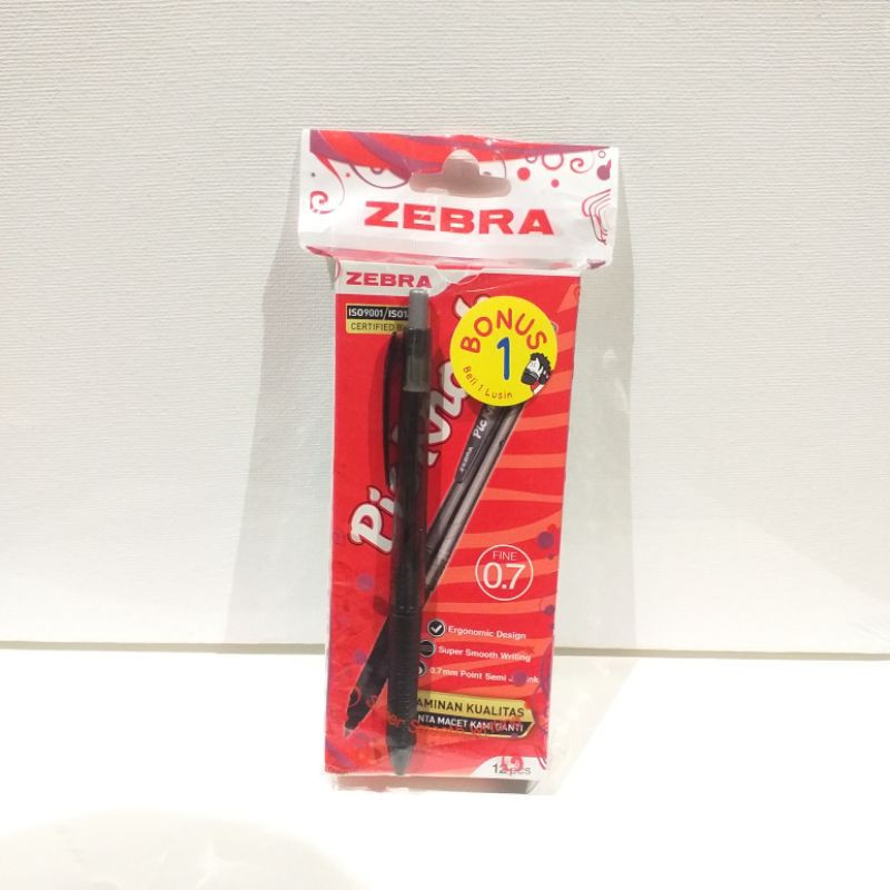

ZEBRA PICKNOCK SEMI GEL 0.7 MM BLACK SET 12 FREE 1