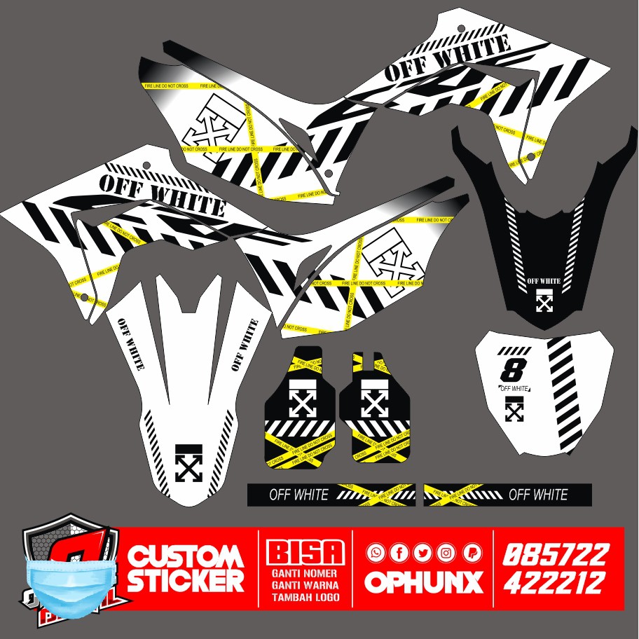 Sticker Decal Cutom  CRF DECAL CUSTOM OFF WHITE