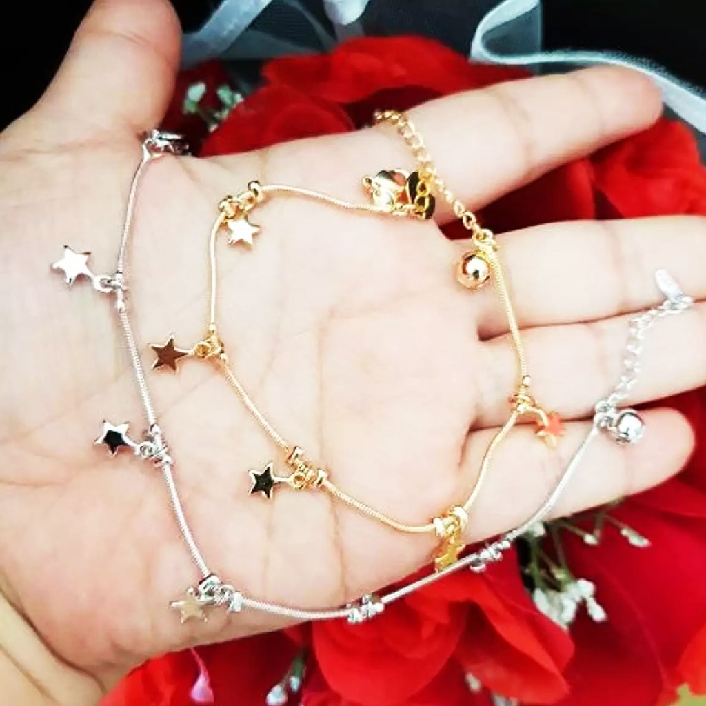 RAKA Acc - Gelang Tangan Xuping Silver Perhiasan Wanita Menawan Lapis Emas 18k Motif Bintang 007