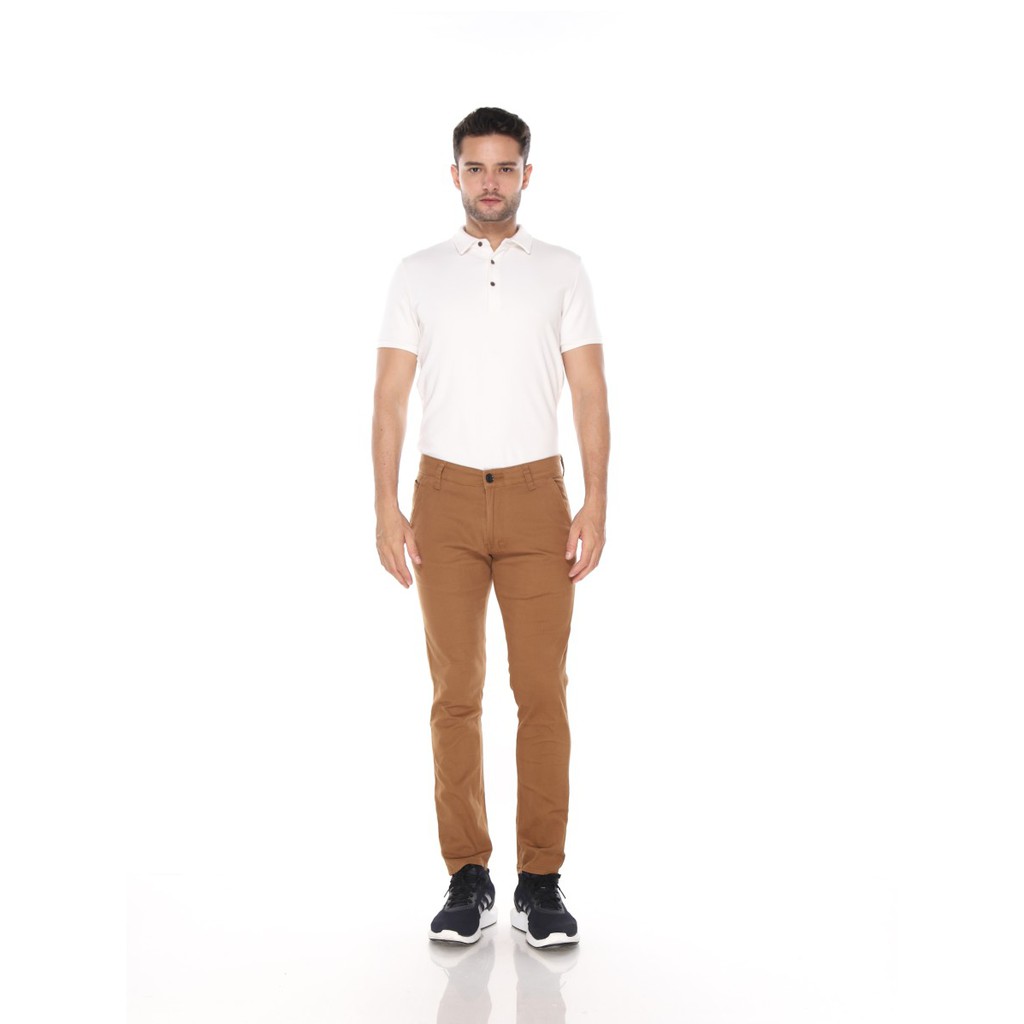 CELENA PANJANG PRIA HUBER CHINO / CHINOS MOCCA KHAKI STRECHT PREMIUM