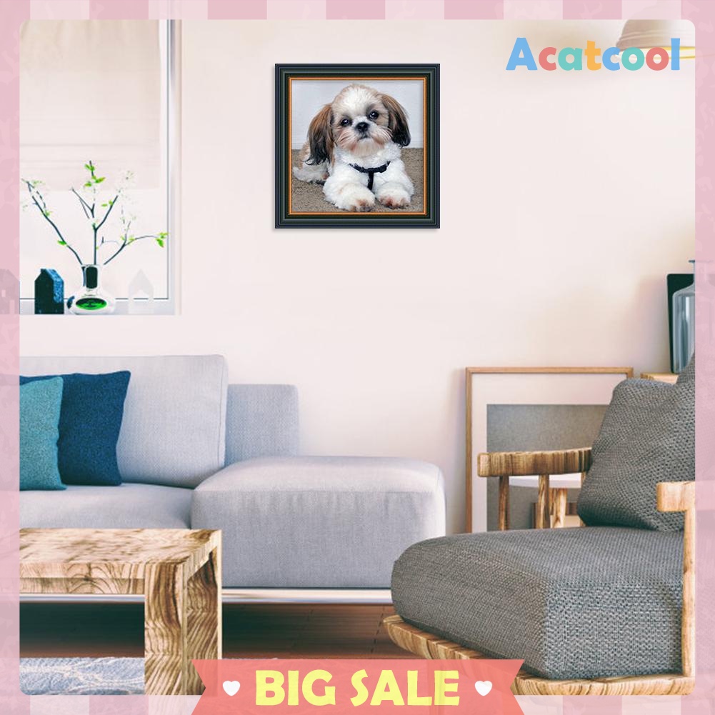 5D DIY Diamond Painting Dog Cross Stitch Embroidery Wall Art Needlework Kit