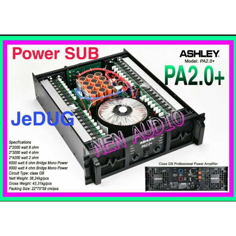 Jual POWER SUBWOOFER ASHLEY PA2.0+ ORIGINAL KLAS GB TENAGA JOS | Shopee