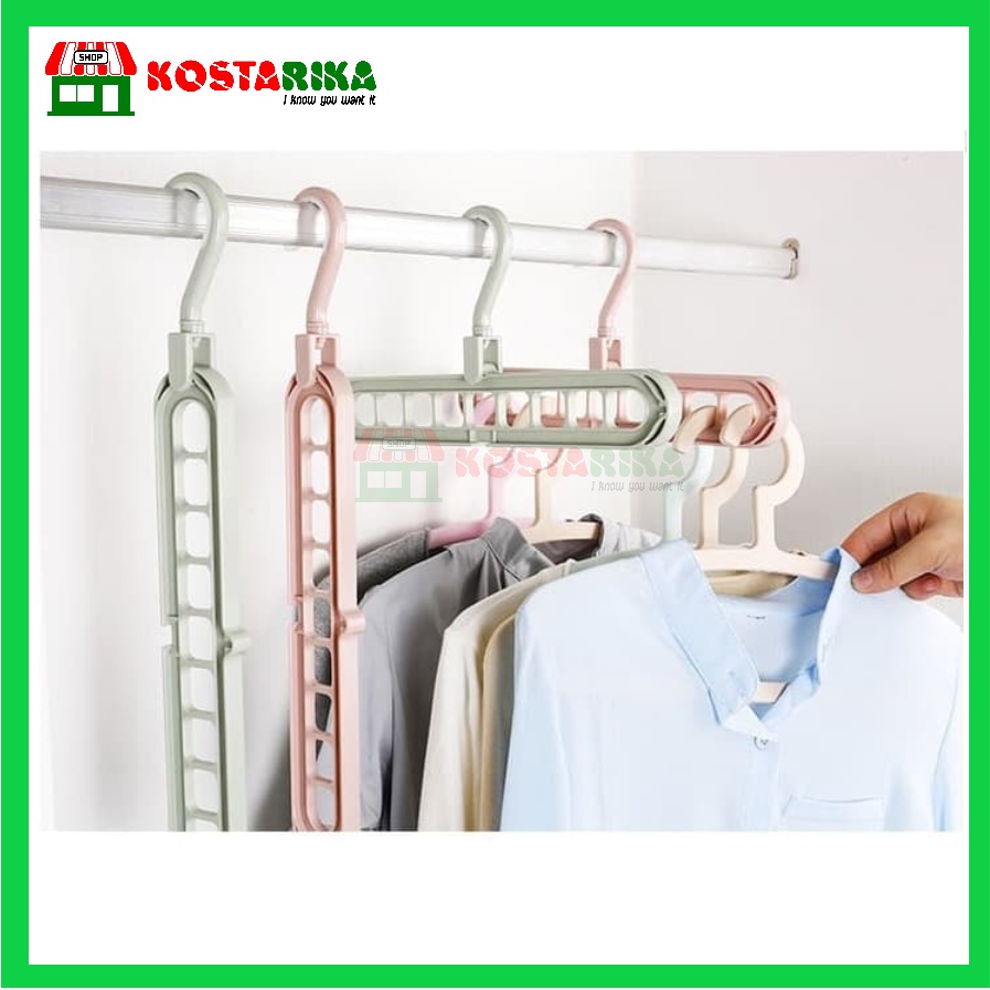 Gantungan Baju 9 lubang Magic Hanger Instant 9 in 1 Gantungan Baju 9 in 1