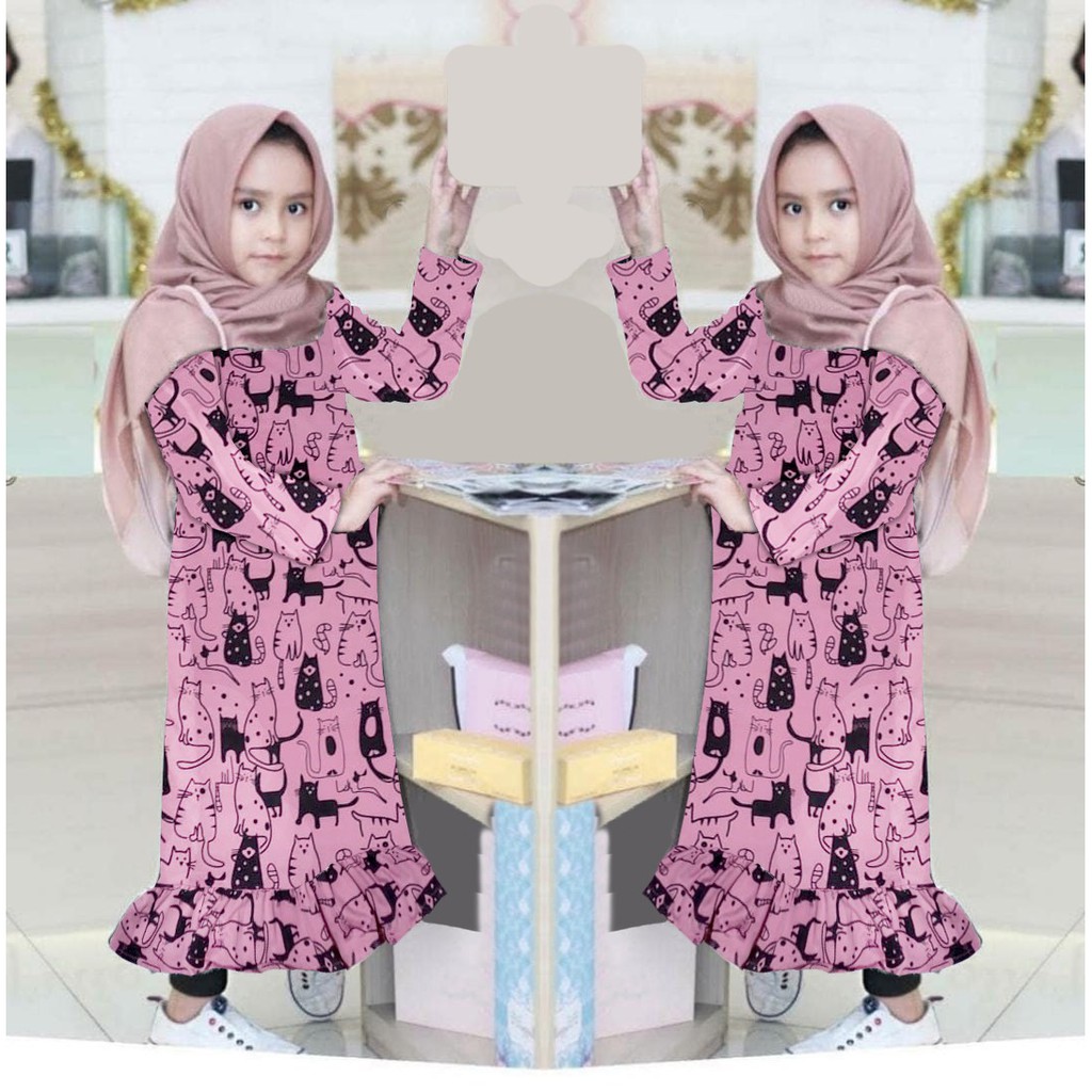 FASHION ANAK MIAW KIDS TUNIK MOTIF KUCING