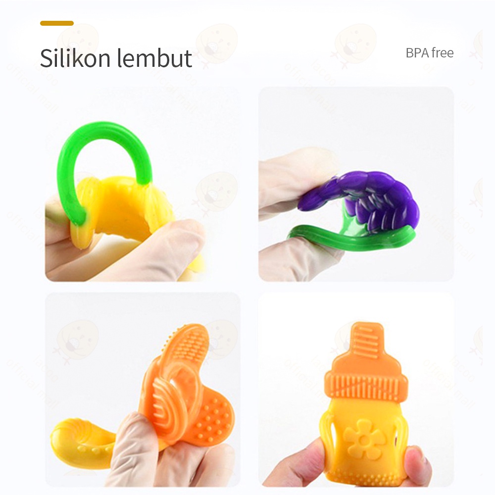 Mainan teether bayi BPA free gigitan bayi bentuk buah