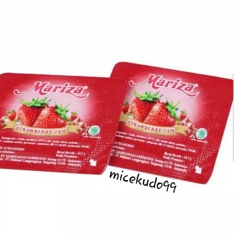 

MARIZA STRAWBERRY JAM PORTION PACK 100 PCS SELAI STRAWBERI STROBERI