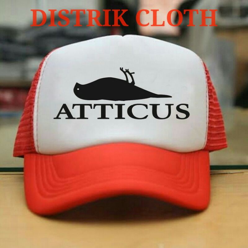 Topi Trucker Atticus logo keren