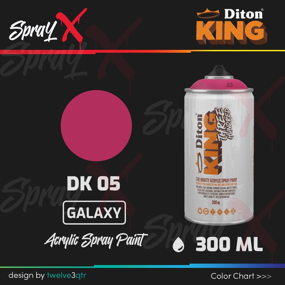 DITON KING ACRYLIC GALAXY DK 05 / PINK TUA DK05 300ML - GRAFFITI PAINT DOFF