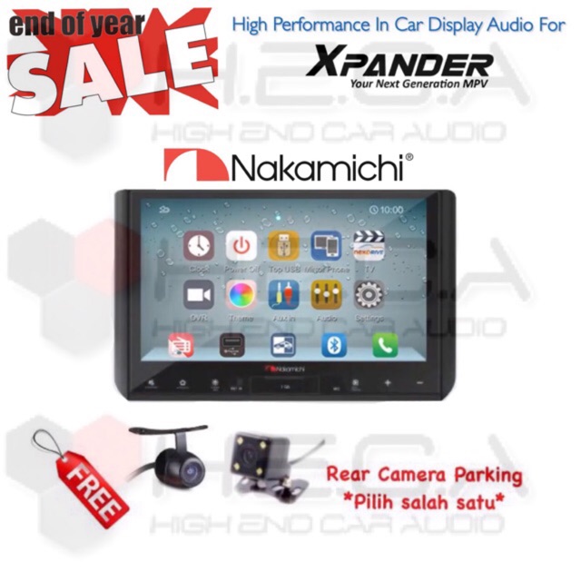 NAKAMICHI Mitsubishi Xpander 10.1 inch Head Unit Double din Tape Audio Mobil & Kamera Mundur