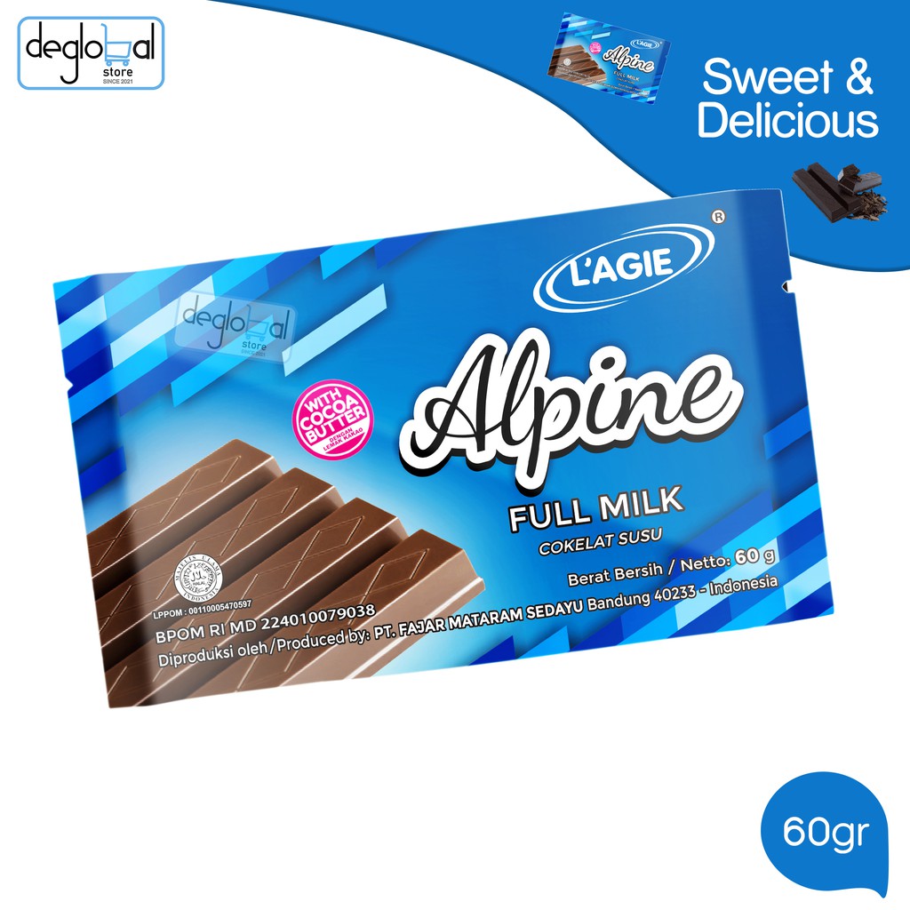 

Lagie Coklat Susu Alpine Full Milk 60gr