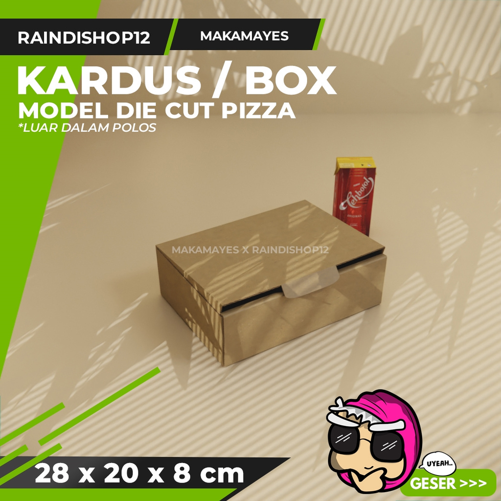 

(MIN 5 PCS) BOX 28 X 20 X 8 CM KARDUS DIE CUT PIZZA KEMASAN PACKAGING KADO
