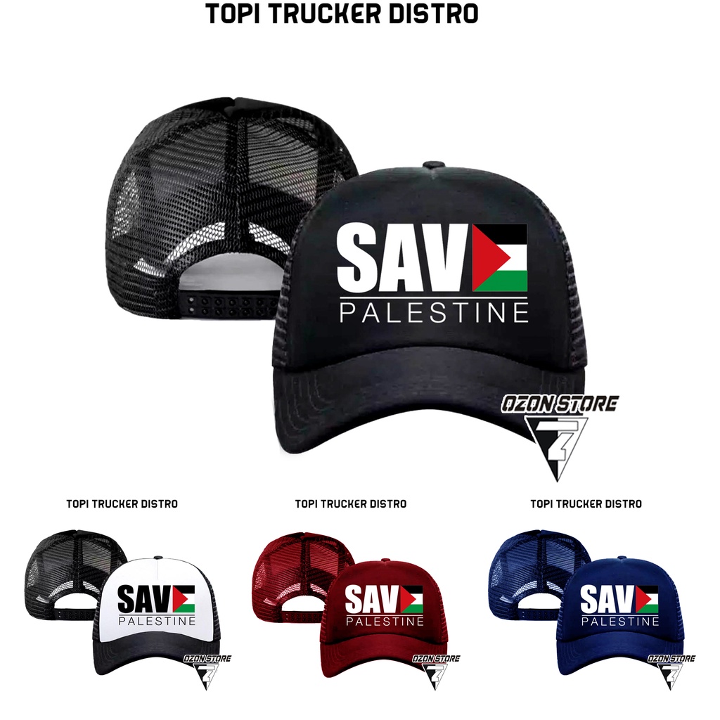 topi trucker jaring save palestine