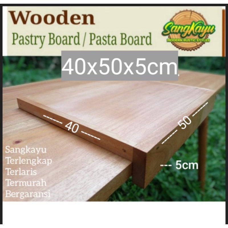 Pastry board kayu jati  talenan kue 40x50x5cm kayu talenan adonan kue pasta board || Alas adonan