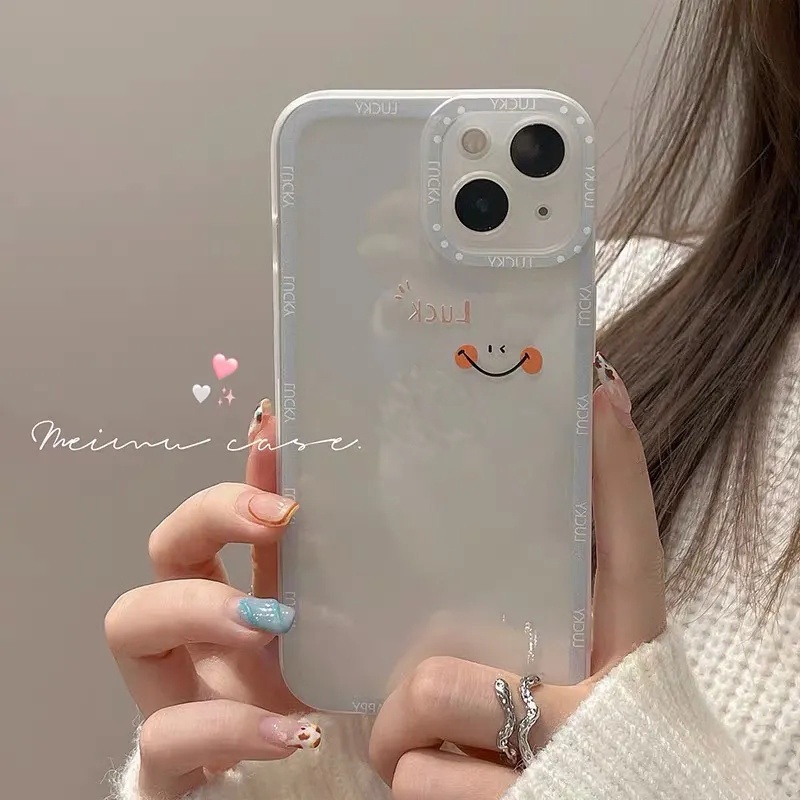 Soft Case TPU Motif Smiley Face Untuk iPhone 13 Pro 13prm 11 7Plus 8Plus Xr XS Max 13 12 Pro Max