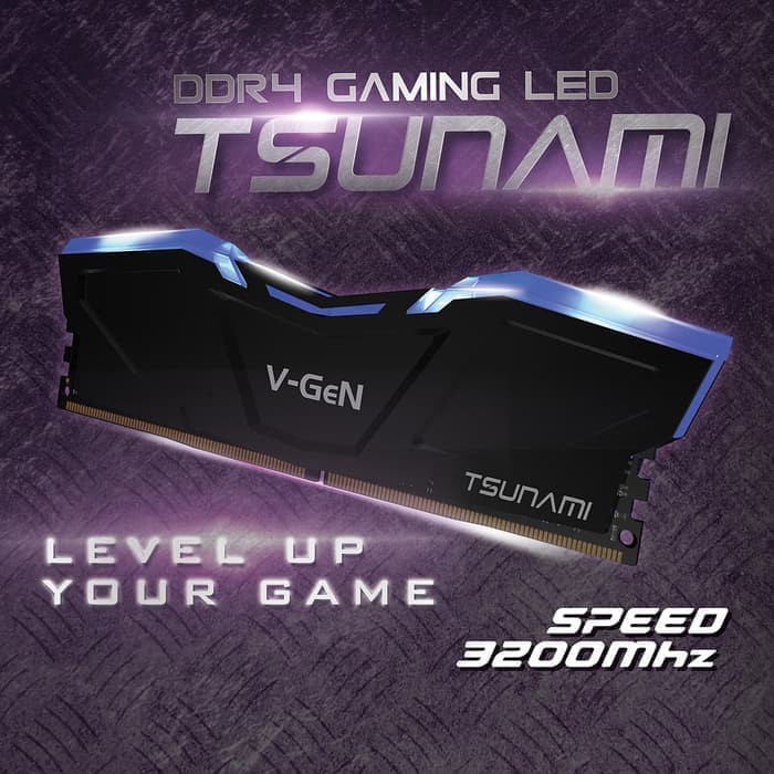 V-Gen TSUNAMI DDR4 32GB (16GBx2) 3200MHz - BLUE LED