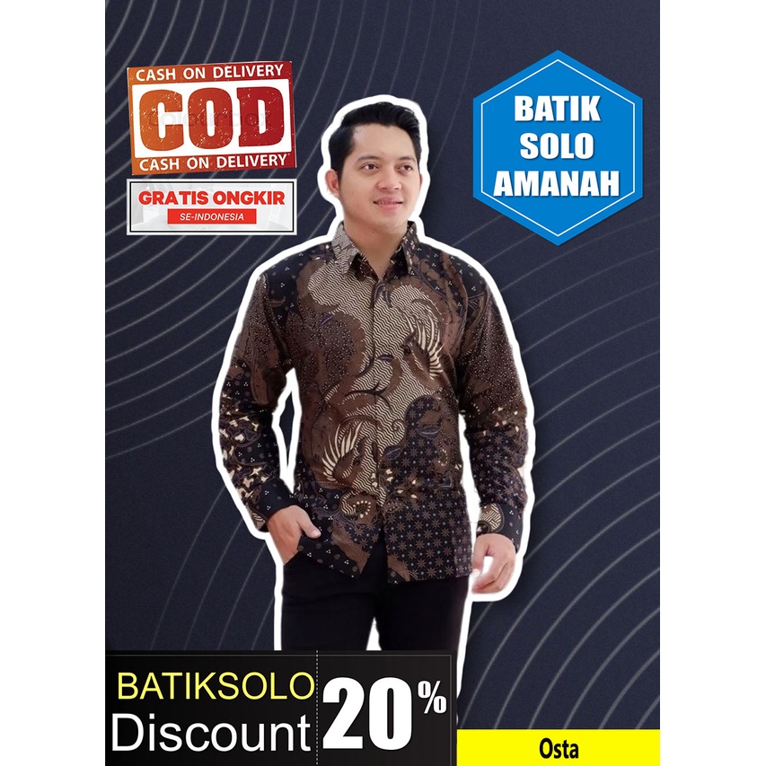 Osta KEMEJA BATIK SOLO FULL FURING ATASAN PREMIUM MODERN BATIKSOLOAMANAH KATUN HALUS KOPRI PGRI TERA
