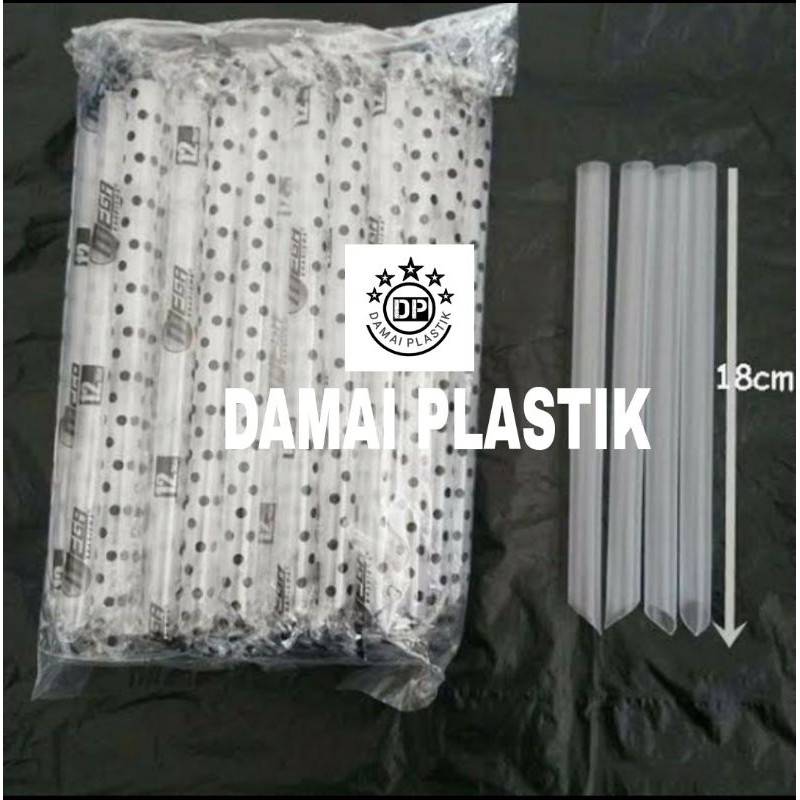 SEDOTAN PLASTIK 12MM 18CM Sedotan Bubble Mega Boba Cochoc Steril Bungkus Plastik Hitam 12 mm 18 cm