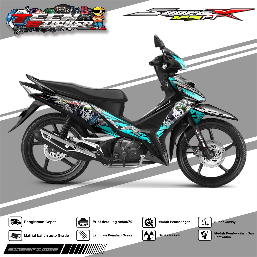 Striping SUPRA X 125 FI- Striping  Variasi  Hologram Chrome Vynil UV Transparant HONDA SUPRA X 125 F