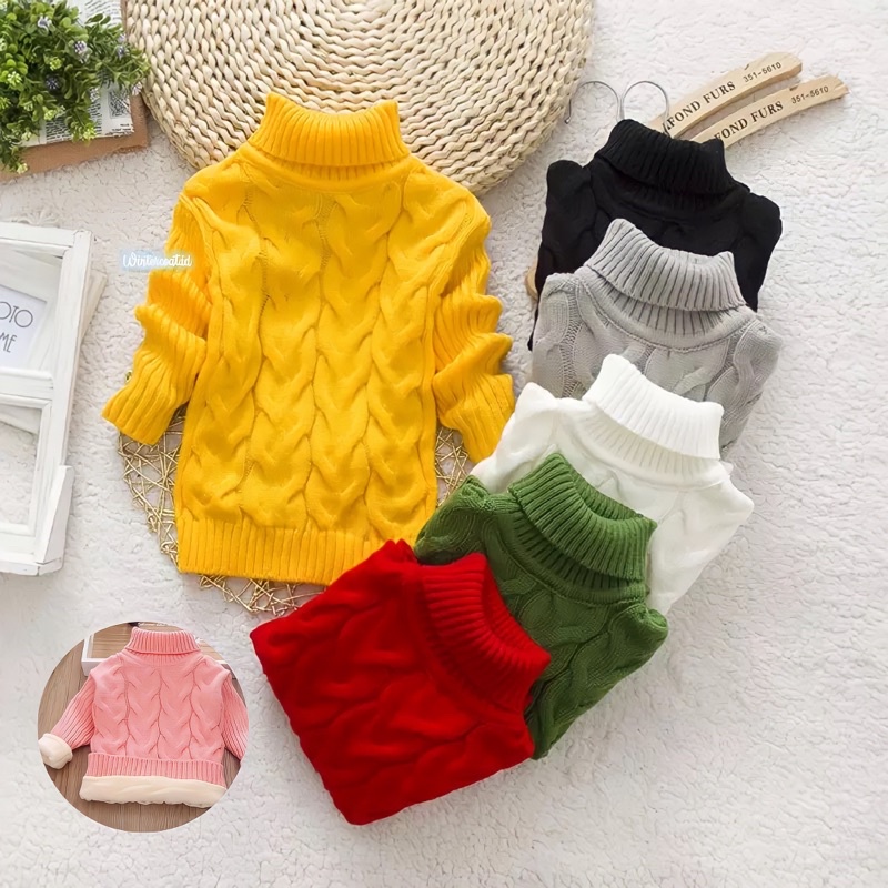 Sweater rajut anak pullover baju winter musim dingin hangat import kids knitted sweaters Happy