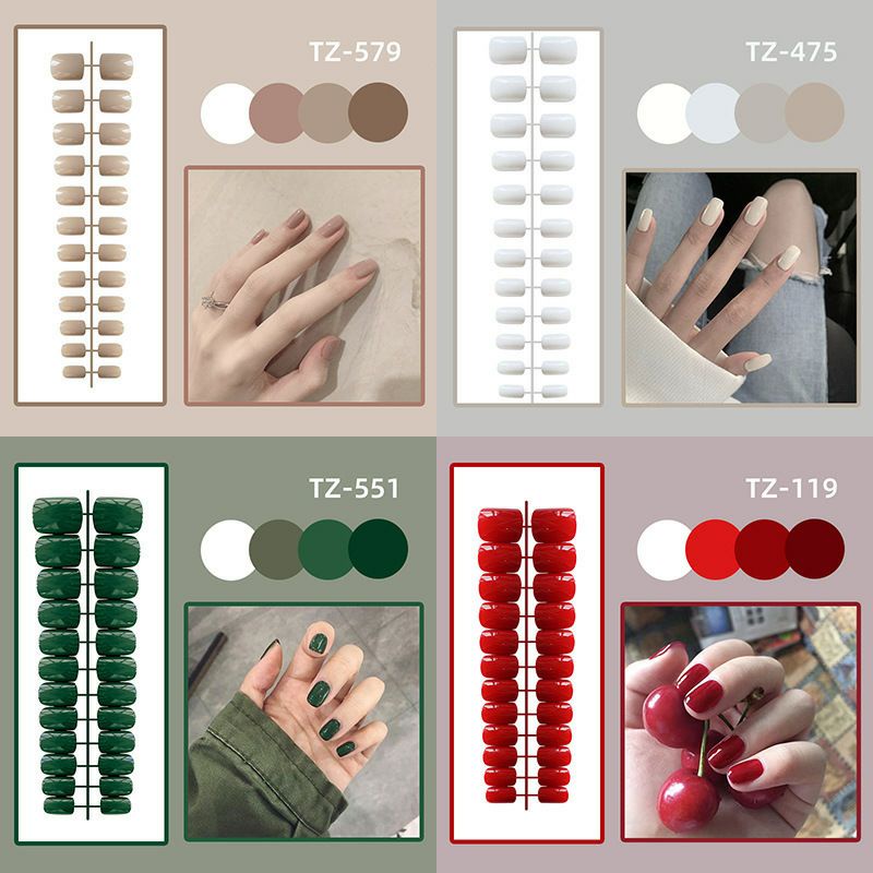 24 pcs kuku palsu / fake nails glossy nail art tidak termasuk lem