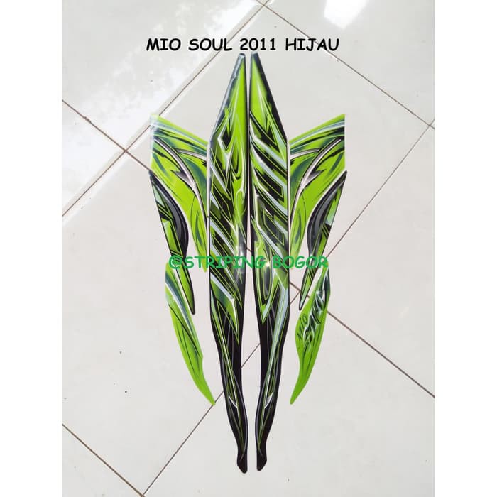 Striping Lis stiker Motor Yamaha Mio Soul 2011 Hijau luwes