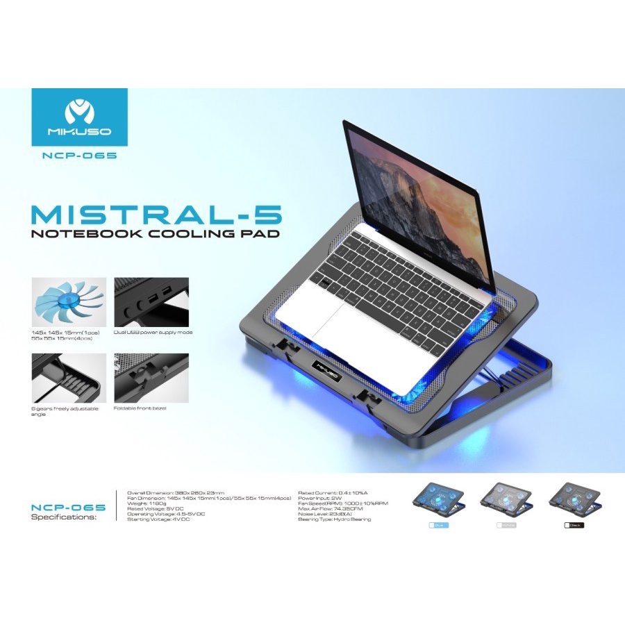 Cooling Pad Mikuso NCP-065 Mistral-5 Notebook