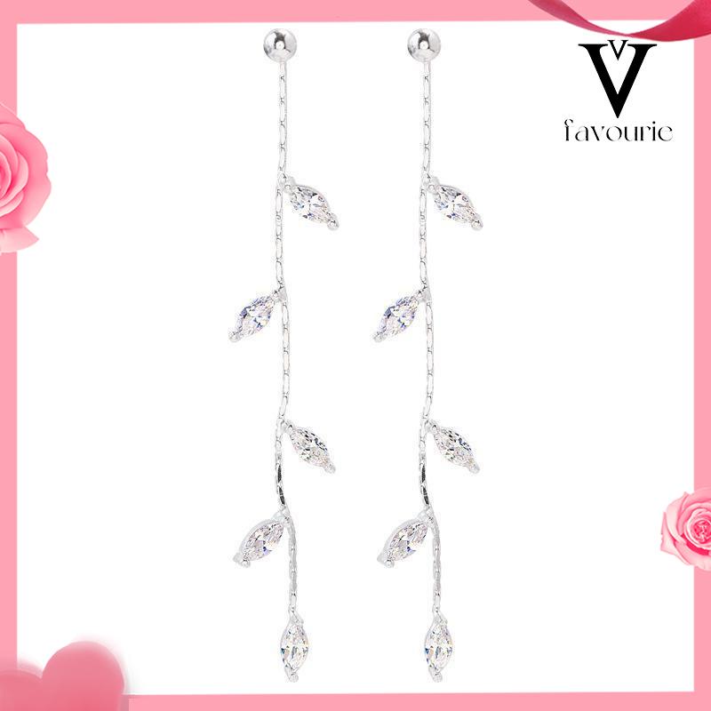 [COD]S925 Silver Willow Earrings Wanita Temperamen Anting Rumbai Panjang Sederhana-FA